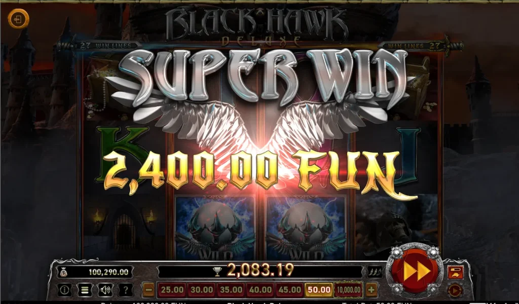 black hawk deluxe: super win screen